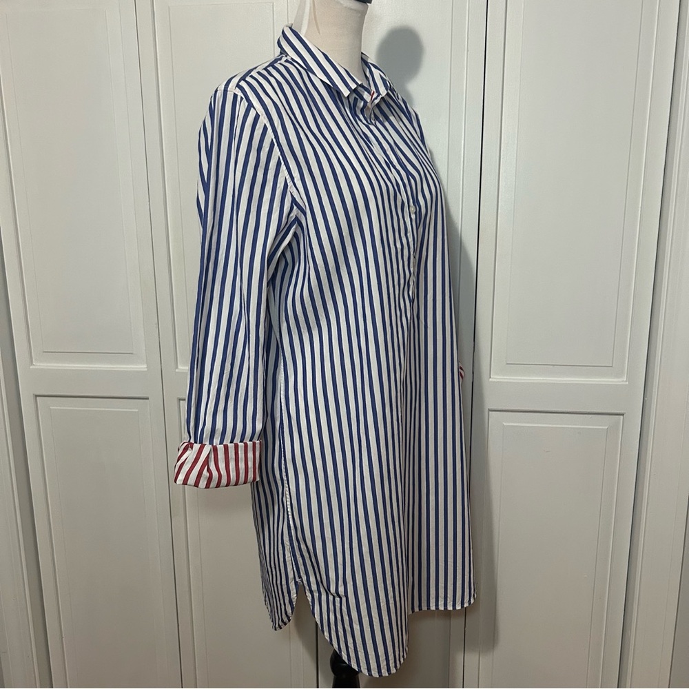 Saint James Benedict Blue and White Striped shirt Dress 10 - Picture 5 of 16